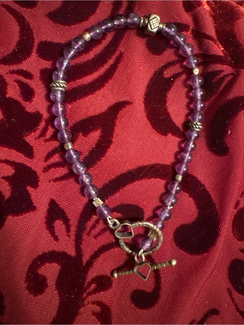 💍3 for $15💍 Purple Beaded Heart Toggle Bracelet